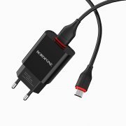 Превью Сетевое зарядное устройство Borofone BA20A Sharp USB с кабелем micro-USB (черное) &mdash; 4