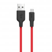 Кабель Hoco X21 Silicone (USB - micro-USB) черно-красный