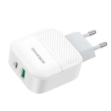 Сетевое зарядное устройство Borofone BA46A USB/Type-C (белое) &mdash; 1