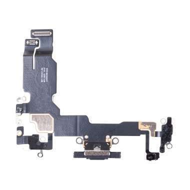 Шлейф для Apple iPhone 15 на разъем зарядки/микрофон (черный) — 2